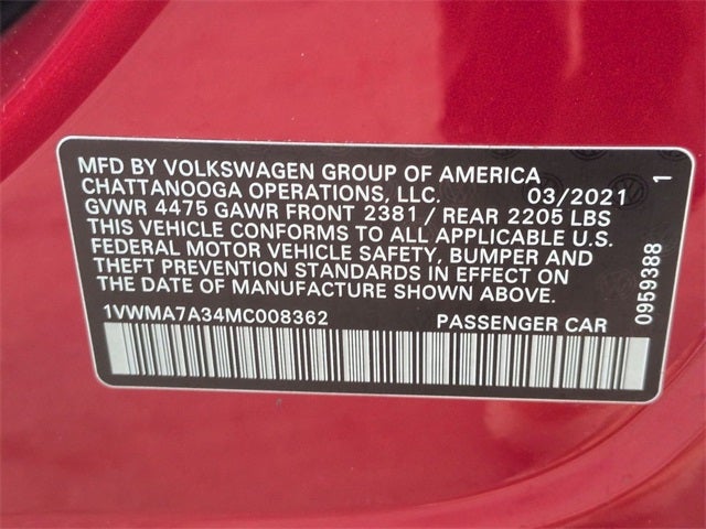 2021 Volkswagen Passat 2.0T R-Line