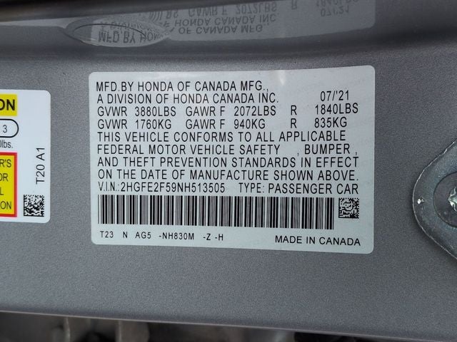 2022 Honda Civic Sport