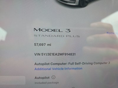 2021 Tesla Model 3 Standard Range Plus
