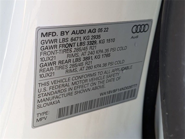 2022 Audi Q8 55 Premium Plus quattro