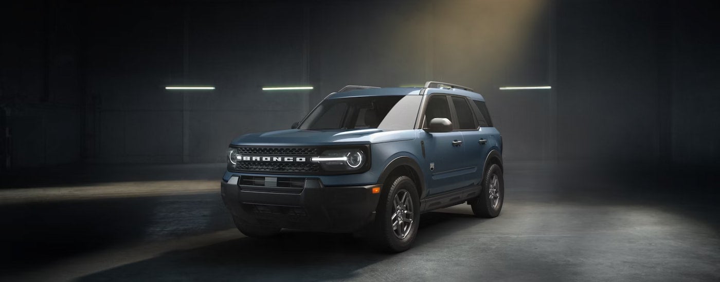 Grey 2026 Ford Bronco Sport parked in a garage.
